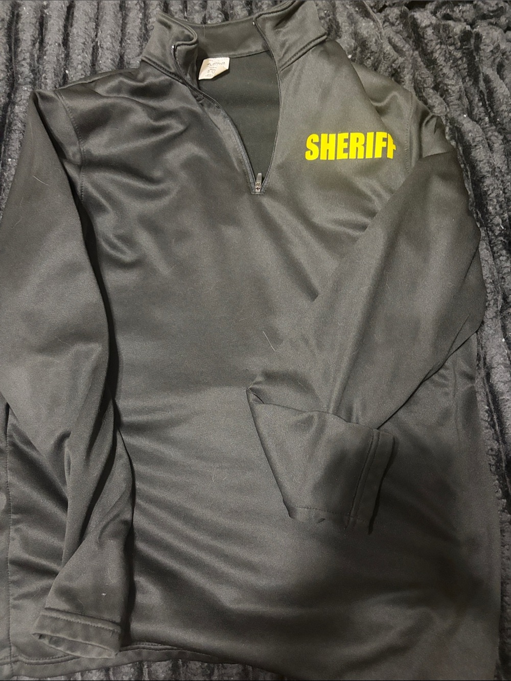 Sheriff Black Pullover Quarter-Zip Jacket